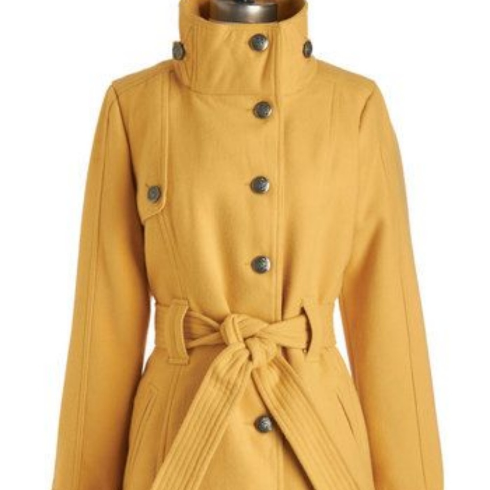 Women's yellow pea coat